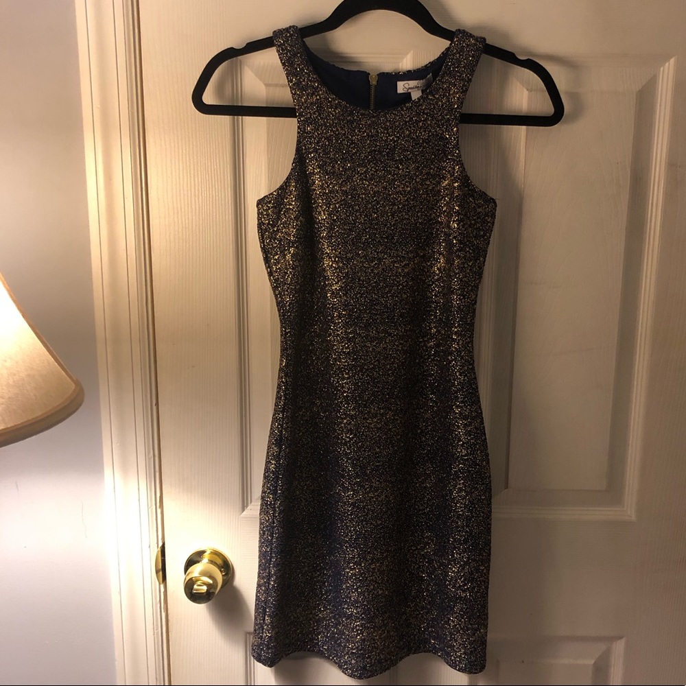 Navy and Gold Dress